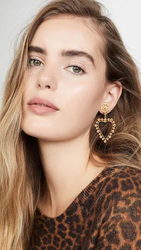 Vista 3 de Brinker Eliza Pendientes de corazón de oro para mujer