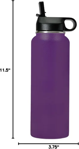 Vista 8 de LaserGram Botella de agua personalizada, soporte de mano de gimnasta, acero inoxidable de doble pared aislada al vacío con popote superior, regalo