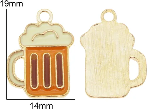 Vista 2 de JJG QAZ - 20 dijes colgantes chapados en oro esmaltados para hacer joyas, collares, pulseras, aretes de tobillo, joyería de bricolaje, Zinc, No es
