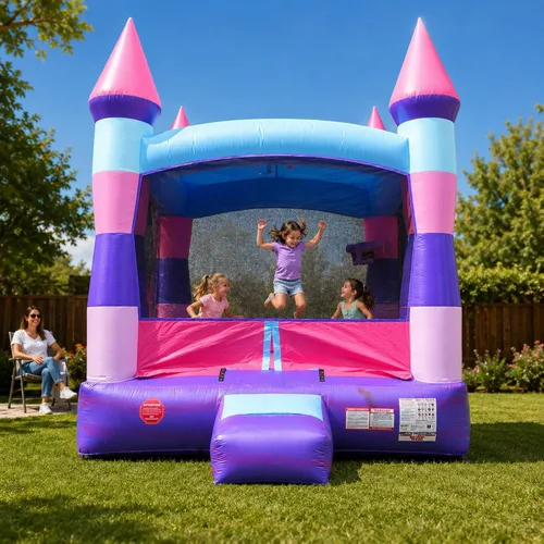 Vista 10 de Pogo Bounce House - Bloque de construcción inflable comercial para castillo y soplador