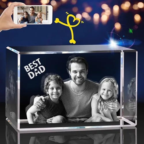 Vista 7 de Rdzding Foto de cristal, regalos personalizados para papá, padre, esposa, hombres, su madre, marido, gran regalo personalizado con tu propia foto