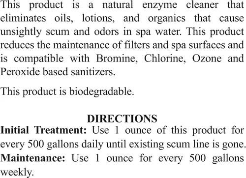Vista 3 de SpaChoice Bañera de hidromasaje transparente de 1 pinta de hidromasaje, clarificador de spa, fabricada en Estados Unidos Removes Scum Lines