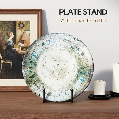 Vista 6 de HONGYUTAI Paquete de 3 soportes de placa de 3 pulgadas para exhibición de imágenes - Pequeño soporte de mesa, soportes decorativos de marco metálico