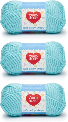 Vista 19 de Red Heart Soft Baby Steps madeja de lana, Aqua