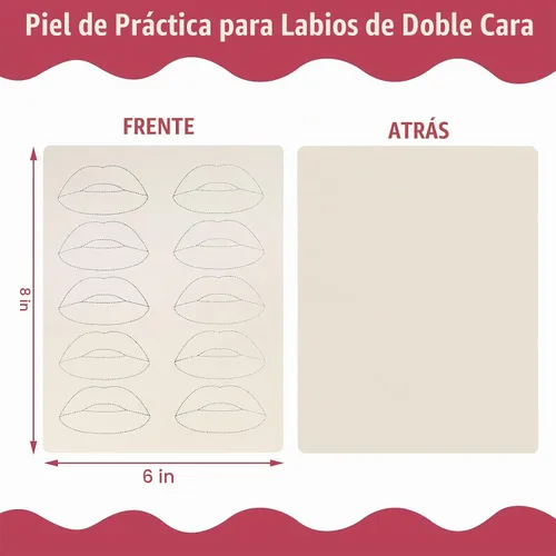Vista 2 de Maitys - 5 hojas de tatuaje de labios para practicar tatuajes de Oscuro