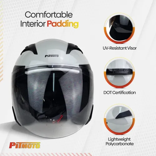 Vista 2 de Casco de moto abierto DOT, modelo PM-768
