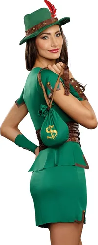Vista 2 de Dreamgirl Vestido de disfraz de cuento de hadas Robbin' Da Hood para mujer, Verde