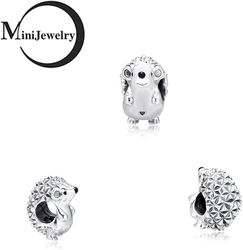 Vista 3 de MiniJewelry Dijes de plata de ley para mujeres y niñas, elefante, tortuga, cerdo, para pulseras de zoológico, koala, oso, erizo, dinosaurio, búho