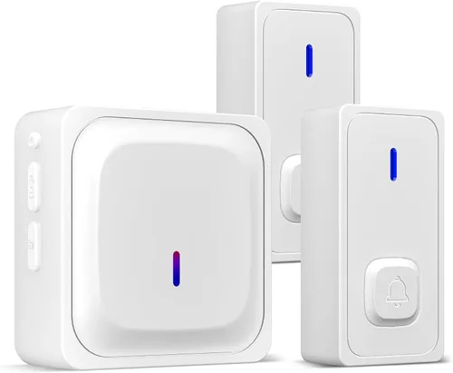 Vista 12 de BN-LINK Timbre inalámbrico, timbre de puerta impermeable, fácil instalación, rango de 1000 pies, volumen ajustable y 58 campanillas, flash LED, Negro