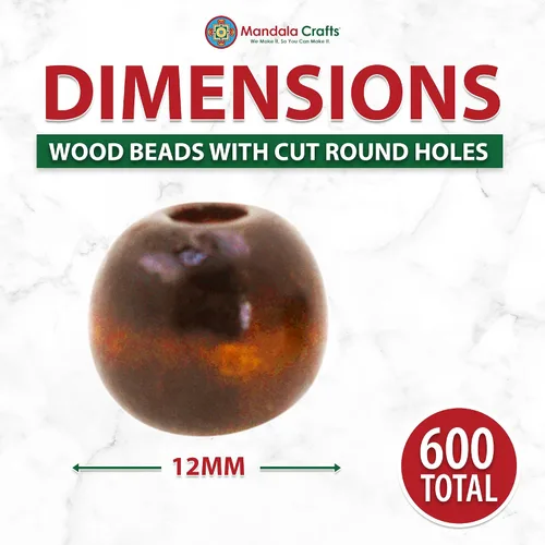 Vista 21 de Mandala Crafts - 2000 cuentas de madera redondas pequeñas de 6 mm para manualidades, suministros de macramé - cuentas de madera natural negra sin