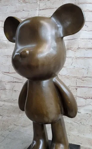 Vista 6 de EUROPEAN BRONZE Escultura encantadora de Mickey Mouse de dibujos animados de Finery Escultura de brillo Hot Cast por Think Bronze