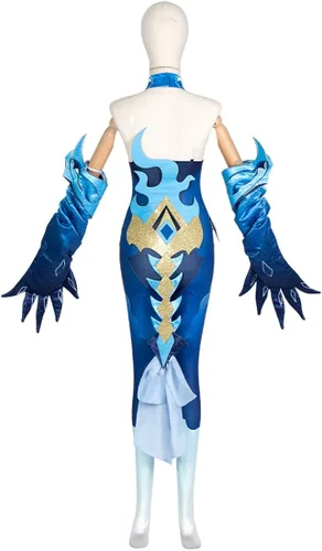 Vista 3 de JoySeed Genshin Impact - Disfraz de cosplay para Chizapus Bonano con gorro, conjunto completo de traje de Halloween y Navidad, uniforme de fiesta