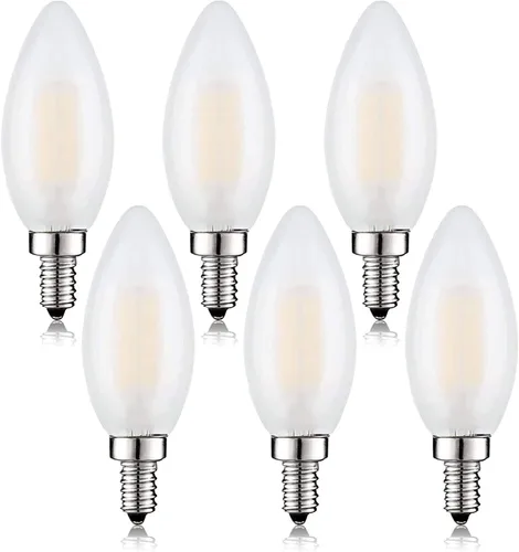 Vista 8 de Beonllay Bombillas LED T6 regulables de 25 W, bombillas de candelabro de 3000 K, blanco suave, transparente, vintage, 2 W, E12, filamento LED Edison
