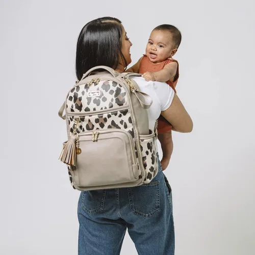 Vista 3 de Itzy Ritzy Mochila unisex para bebé, leopardo