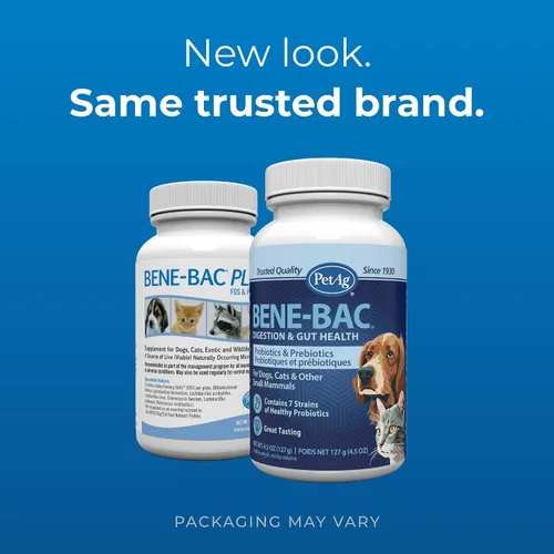 Vista 2 de PetAg Bene-Bac - Polvo de 4.5 oz - Probióticos para perros, gatos, mamíferos exóticos y de vida silvestre