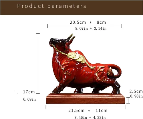 Vista 2 de Escultura de estatua china de feng shui, muebles creativos de la suerte, animales de Feng Shui, Niu Wang, fortuna, Dios de la riqueza, año de buey