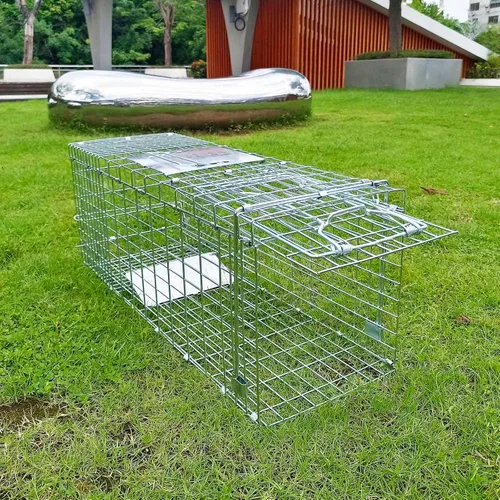 Vista 3 de Trampa plegable y colapsable para animales vivos de PULOMI. Kit de captura sin matar para atrapar y liberar roedores, conejos, gatos callejeros