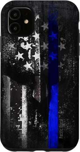 Vista 8 de Trump Police USA Flag Skull Thin Blue Line Support Case for iPhone 17