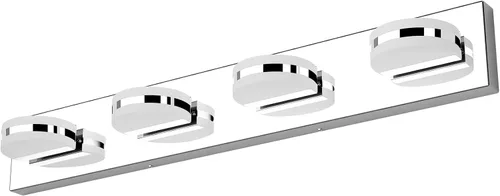 Vista 10 de Aipsun Lámpara de tocador negra moderna regulable, luz LED acrílica, 3 luces de pared de baño (luz blanca, 6000 K)