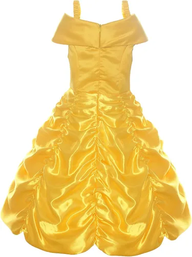 Vista 3 de ReliBeauty - Disfraz de princesa con capas y accesorios color amarillo