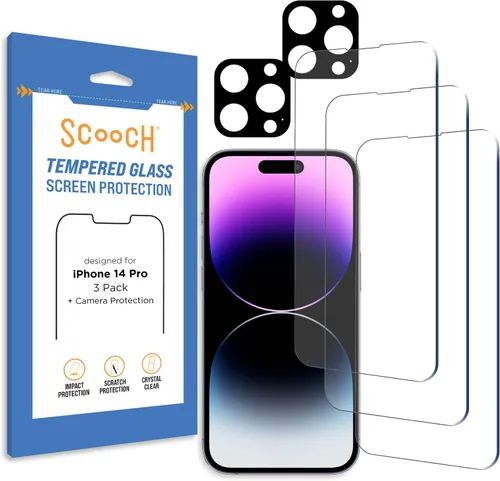Vista 27 de Scooch Protector de pantalla 5 en 1 para iPhone 11 (paquete de 3) con protector de lente de cámara (paquete de 2) vidrio templado 9H de alta