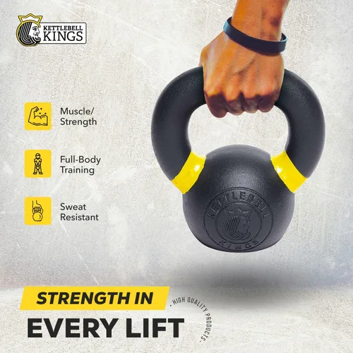 Vista 5 de Kettlebell Kings Pesas rusas con recubrimiento en polvo de 4 a 105.8 lbs Pesas de mano Equipo de gimnasio y juegos de entrenamiento de fuerza
