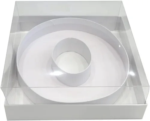 Vista 3 de Número de cartón pequeño de 8 pulgadas con caja y cubierta Bandeja dulce Contenedor de papel de embalaje Mache recortes (0)