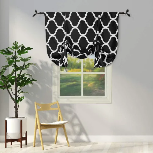Vista 48 de Melodieux - Cortinas de bolsillo de moda marroquí para cocina, cafetería o baño, pequeñas ventanas