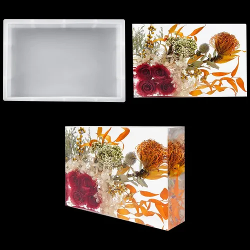 Vista 10 de Molde de resina hexagonal, moldes de silicona hexagonal profunda para resina, moldes de resina epoxi geométrica para preservación de flores, boda