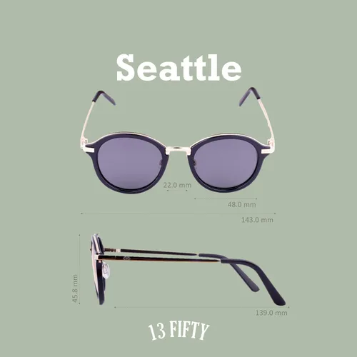 Vista 3 de 13Fifty Seattle - Gafas de sol unisex polarizadas redondas de metal - Múltiples opciones