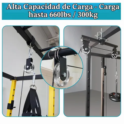 Vista 6 de OwnMy Juego de 2 ruedas de polea de aleación de aluminio de 3.740 in, sistema de polea para gimnasio en casa, máquinas de ejercicio, equipos