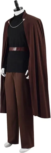 Vista 2 de Count Dooku - Disfraz de cosplay para hombre, camiseta de Dooku, pantalones de capa, bata de uniforme de Halloween