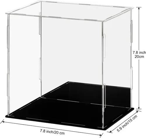 Vista 2 de Vitrina acrílica, versátil escaparate coleccionable para figuras de acción y juguetes, 1 paquete (negro, 7.8 x 5.9 x 7.8 pulgadas)