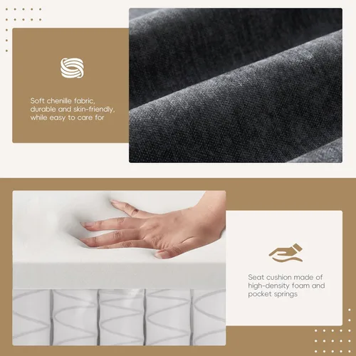 Vista 33 de Sofá modular moderno en forma de U de 115 pulgadas, juego de sofás tapizados grandes con asiento de almacenamiento, sofá cama convertible con diván