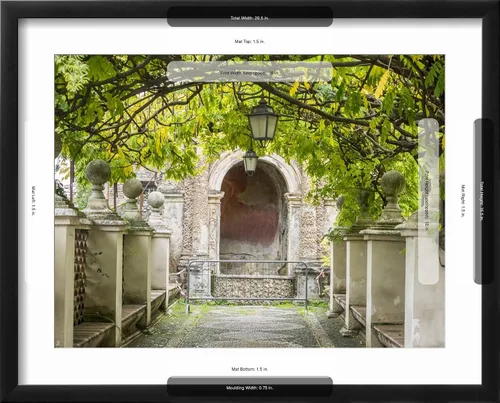 Vista 5 de ART.COM Impresión fotográfica de pared Italia, Lazio, Tivoli, Villa d'Este. Pasarela en los jardines de Villa d'Este. sobre marco negro por Julie