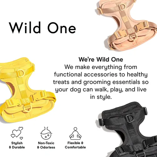 Vista 5 de Arnés para perro Wild One, el original sin tirones, arnés para mascotas con 3 clips para correa, chaleco ajustable suave y acolchado, cómodo
