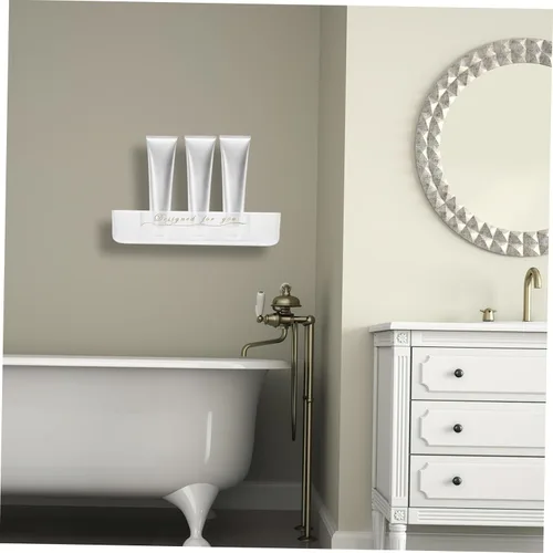 Vista 4 de Veemoon Estante de almacenamiento montado en la pared, estante adhesivo para baño, soporte para artículos de ducha, no requiere agujero, ahorro