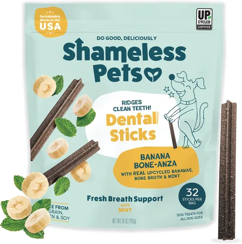 Vista 14 de Shameless Pets Golosinas Dentales para Perros, A Cluck A Day - con Apoyo Digestivo para Limpieza de Dientes y Aliento Fresco - Huesos Masticables
