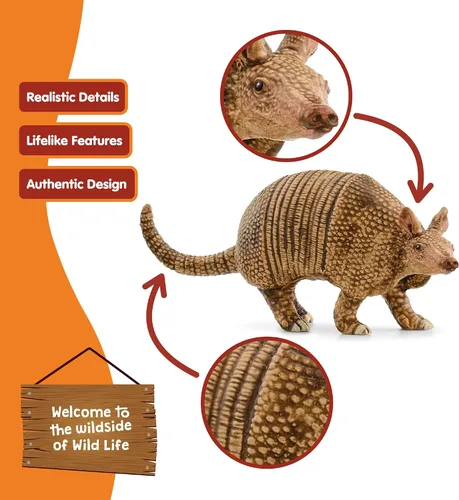 Vista 6 de Schleich Wild Life - Figura de Armadillo de juguete de animales salvajes, niños y niños pequeños a partir de 3 años