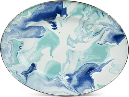Vista 9 de Golden Rabbit Enamelware Oval Platter, 12 x 16in, Americana