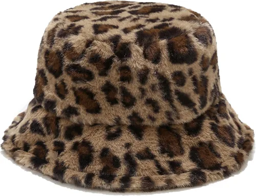 Vista 11 de Sombrero de cubo esponjoso de invierno mullido de piel peluda sombreros de pescador de piel sintética de felpa sombrero cálido para mujer