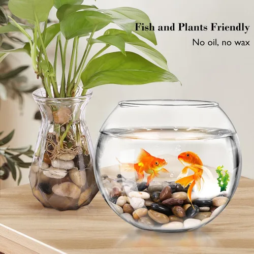 Vista 6 de GRISUN Rocas de río de 15 libras para plantas, piedras decorativas naturales para paisajismo de jardín/acuario/decoración del hogar, relleno