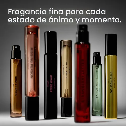 Vista 5 de PHLUR Golden Rule Eau de Parfum - Perfume de tamaño de viaje - Perfume frutal floral con mandarina, pimienta rosa, pera, jazmín, leche de coco