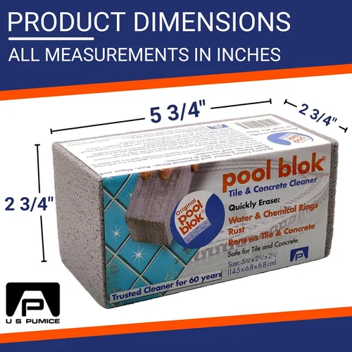 Vista 4 de Pumie Pool Blok PB-12 - Piedra pómez de limpieza para baldosas y hormigón para piscinas Paquete de 1