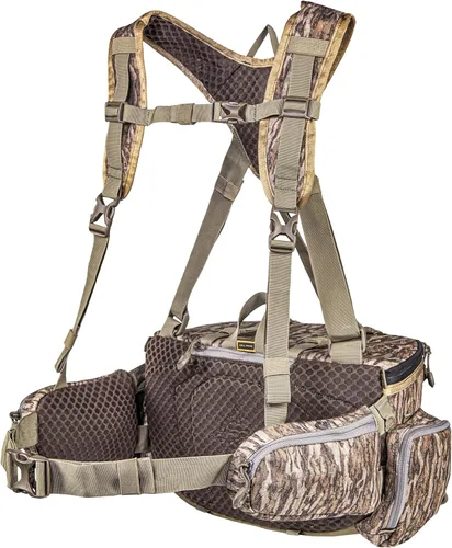 Vista 2 de TENZING Paquete lumbar unisex para adultos, Mossy Oak Bottomland Paquete de caza ajustable duradero compatible con H2O con 5 compartimentos, 5
