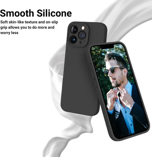 Vista 3 de OTOFLY Diseñada para iPhone 13 Pro Max, funda delgada de silicona a prueba de golpes con protector de lente de cámara para iPhone 13 Pro Max de 6.7
