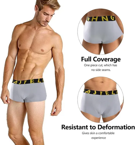 Vista 4 de HUOPAOSHUO Ropa interior para hombre, transpirable, ropa interior de algodón suave, paquete múltiple