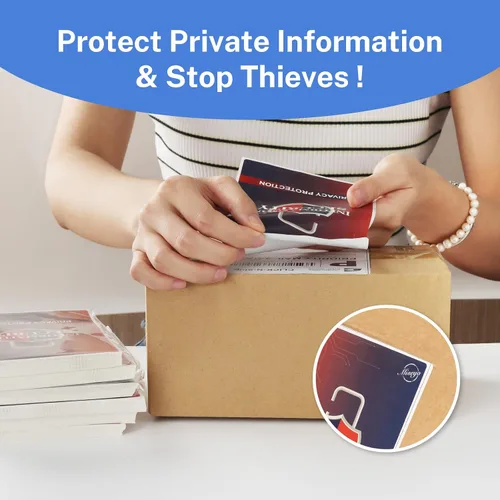Vista 3 de Miseyo Adhesivo de protección contra robo de identidad para etiqueta de envío de franqueo, adhesivo confidencial, adhesivo fuerte de seguridad