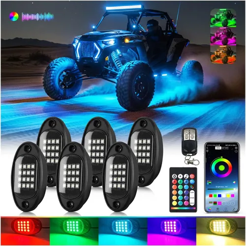 Vista 18 de 1 Cápsula de Repuesto para Cápsula Dañada para Luces de Roca LED RGB Segmentadas de 12v Luz Inferior Multicolor Impermeable de Neón para Jeep