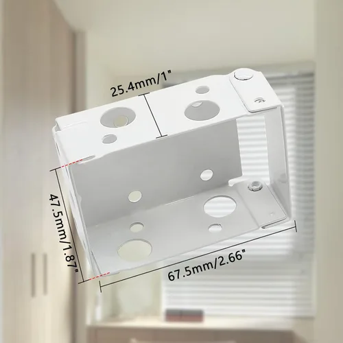 Vista 3 de Waziaqoc 4 soportes para persianas, 2.5 pulgadas, color blanco, de perfil bajo, soportes de montaje para barandillas de ventana, tamaño exterior
